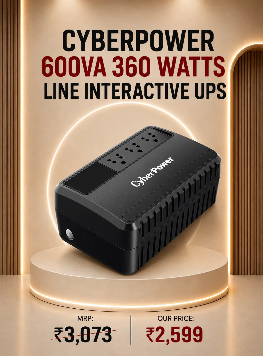 CyberPower BU600E 360W Line-Interactive UPS
